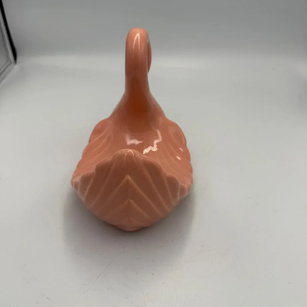 Vintage Pink Ceramic Swan Planter Soap Dish Trinket Bowl Made in Japan 6.5in